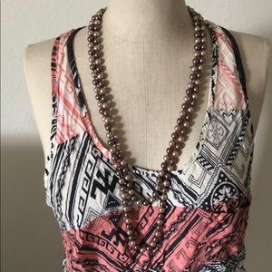 Rose & mauve fashion pearl necklace